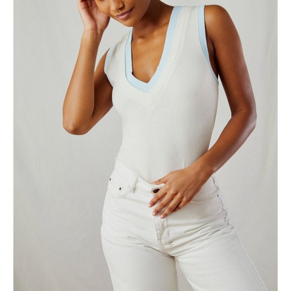 🎉LAST CHANCE🎉 NWT Free People Cozy Girl Tank Bodysuit / Ivory - Picture 3 of 6